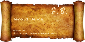 Herold Bence névjegykártya
